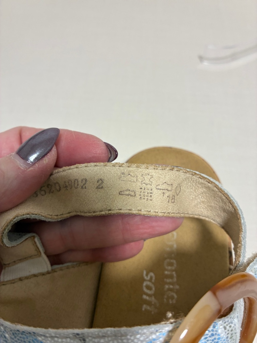 Rieker Remonte Soft - Light Blue Botanical Patterned Adjustable Buckle Sandals - Picture 12 of 12